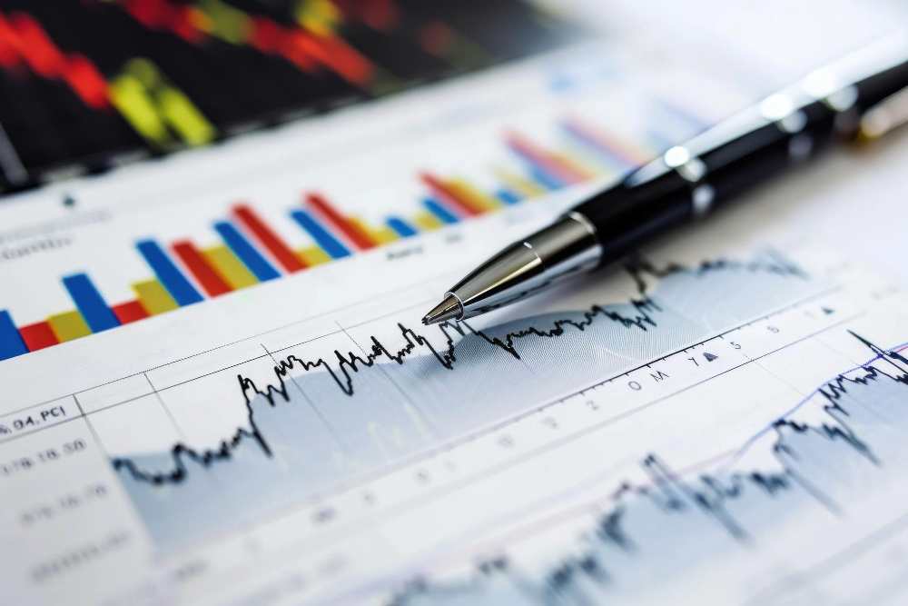 Image of Analysis with Stock Market Charts and Graphs