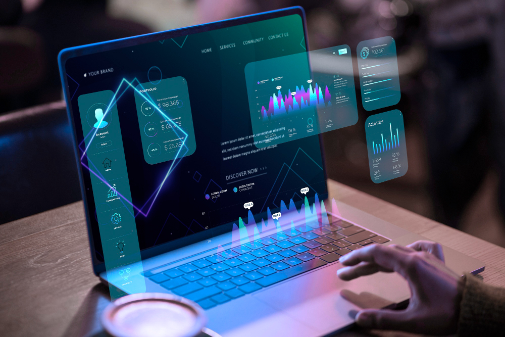 Image of laptop showing data