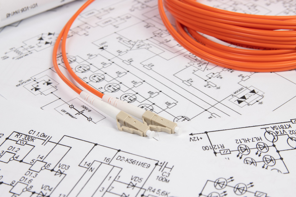 Image of electrical plans and wires.