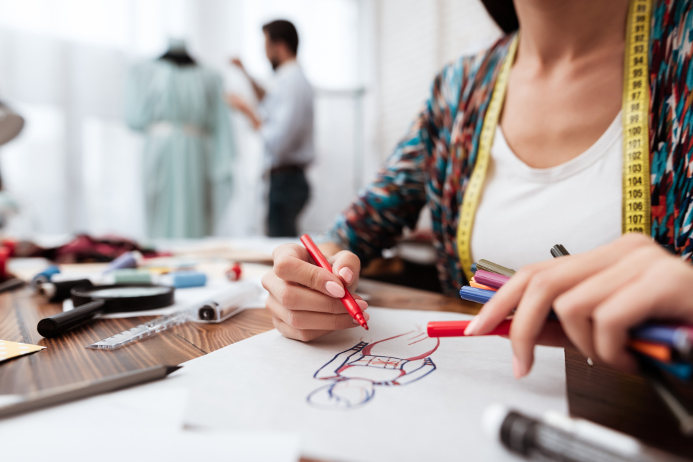 Image of woman designing clothes.