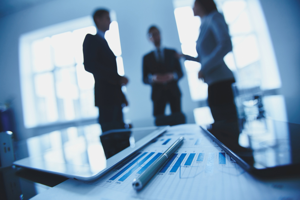 Image of business people in a meeting. 