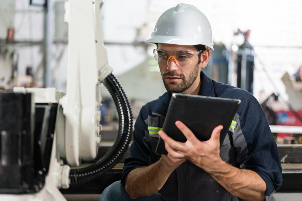 Image of a mechanical engineer on site.